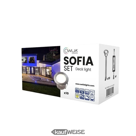 LED-terrassivalgustid (10 tk komplekt) | IP67 veekindel | Soe valge (2800K) | Owlia SOFIA