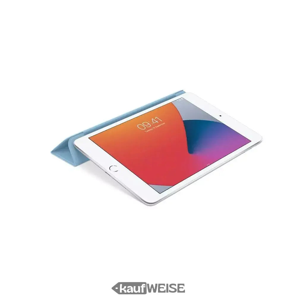 Blaue Leder-Hülle für iPad mini 5 & 4, Cornflower, mit Magnetverschluss und Ständer