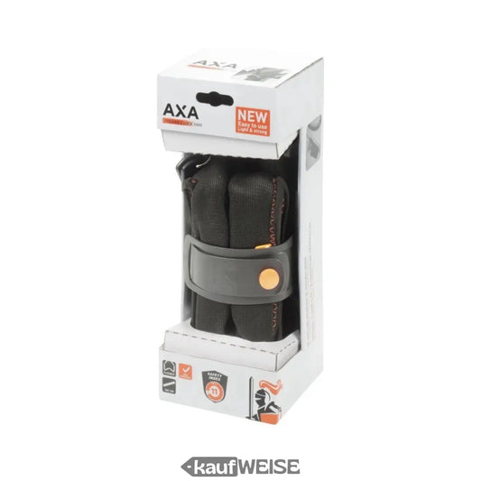 Schwarzes faltbares Fahrradschloss in Retail-Box für AXA Faltschloss Foldable 1000