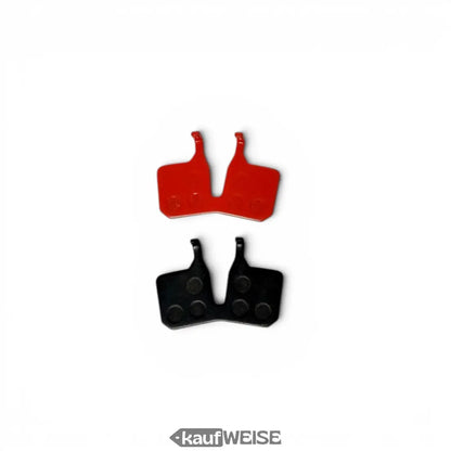 Rote und schwarze magura 9.P performance organische bremsbeläge mit schlankem modernem design für mt5 und mt7