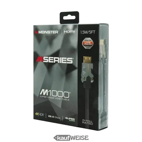 Monster M1000 Ultra HD HDMI-kaabel (1,5 m) | 4K HDR10 | Kiire 18 Gbps | V-Grip™ pistik