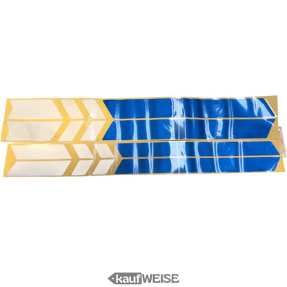 Reflektierendes Pfeilband in Blau und Gelb für Fahrradrahmen